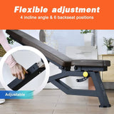 darrahopens Sports & Fitness > Fitness Accessories Sardine Sport Heavy Duty Bench Foldable Adjustable Commercial Grade Capacity 450kg(Brown)