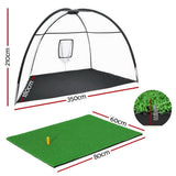 Darrahopens Sports & Fitness > Golf Everfit 3.5M Golf Practice Net with Driving Mat Training Target Hitting Mat