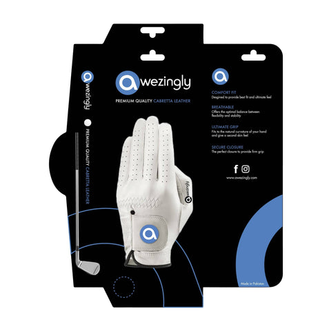 Darrahopens Sports & Fitness > Golf Premium Quality Cabretta Leather Golf Glove for Men - White (XL)