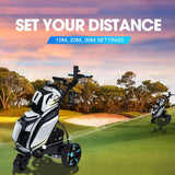 darrahopens Sports & Fitness > Golf THOMSON Golf Buggy Electric Trolley Automatic Motorised Foldable Cart LED Black