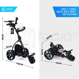 darrahopens Sports & Fitness > Golf THOMSON Golf Buggy Electric Trolley Automatic Motorised Foldable Cart LED Black