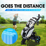 darrahopens Sports & Fitness > Golf THOMSON Golf Buggy Electric Trolley Automatic Motorised Foldable Cart LED Black