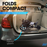 darrahopens Sports & Fitness > Golf THOMSON Golf Buggy Electric Trolley Automatic Motorised Foldable Cart LED Black
