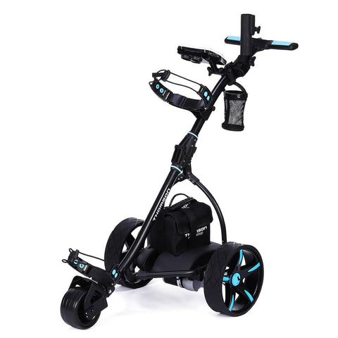 darrahopens Sports & Fitness > Golf THOMSON Golf Buggy Electric Trolley Automatic Motorised Foldable Cart LED Black
