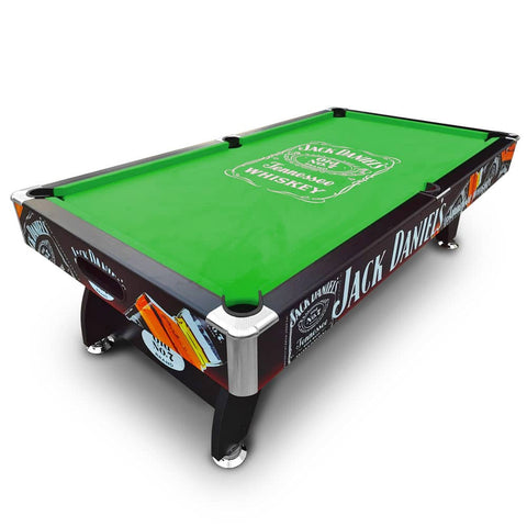 Darrahopens Sports & Fitness JD LOGO 7FT MDF  Pool Snooker Billiards Table Free Accessory - GREEN