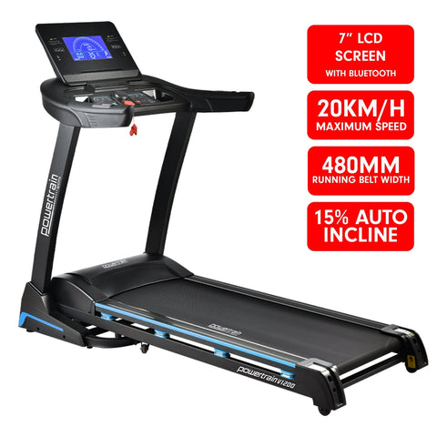 Darrahopens Sports & Fitness Powertrain V1200 Treadmill with Shock-Absorbing System
