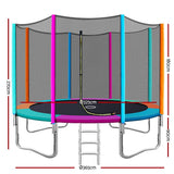 darrahopens Sports & Fitness > Trampolines 12FT Trampoline Round Trampolines Kids Safety Net Enclosure Pad Outdoor Gift Multi-coloured