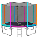 darrahopens Sports & Fitness > Trampolines 12FT Trampoline Round Trampolines Kids Safety Net Enclosure Pad Outdoor Gift Multi-coloured