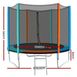 darrahopens Sports & Fitness > Trampolines 8FT Trampoline Round Trampolines Kids Safety Net Enclosure Pad Outdoor Gift Multi-coloured