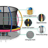 darrahopens Sports & Fitness > Trampolines Everfit 10FT Trampoline Round Trampolines With Basketball Hoop Kids Present Gift Enclosure Safety Net Pad Outdoor Multi-coloured