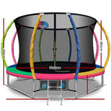 darrahopens Sports & Fitness > Trampolines Everfit 10FT Trampoline Round Trampolines With Basketball Hoop Kids Present Gift Enclosure Safety Net Pad Outdoor Multi-coloured