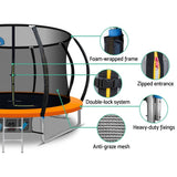darrahopens Sports & Fitness > Trampolines Everfit 10FT Trampoline Round Trampolines With Basketball Hoop Kids Present Gift Enclosure Safety Net Pad Outdoor Orange
