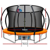 darrahopens Sports & Fitness > Trampolines Everfit 10FT Trampoline Round Trampolines With Basketball Hoop Kids Present Gift Enclosure Safety Net Pad Outdoor Orange