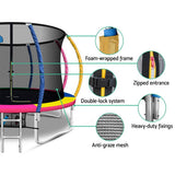 darrahopens Sports & Fitness > Trampolines Everfit 12FT Trampoline Round Trampolines With Basketball Hoop Kids Present Gift Enclosure Safety Net Pad Outdoor Multi-coloured