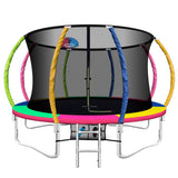 darrahopens Sports & Fitness > Trampolines Everfit 12FT Trampoline Round Trampolines With Basketball Hoop Kids Present Gift Enclosure Safety Net Pad Outdoor Multi-coloured