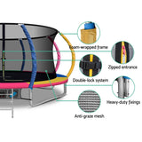 darrahopens Sports & Fitness > Trampolines Everfit 14FT Trampoline Round Trampolines With Basketball Hoop Kids Present Gift Enclosure Safety Net Pad Outdoor Multi-coloured