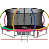 darrahopens Sports & Fitness > Trampolines Everfit 14FT Trampoline Round Trampolines With Basketball Hoop Kids Present Gift Enclosure Safety Net Pad Outdoor Multi-coloured
