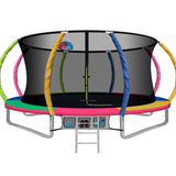 darrahopens Sports & Fitness > Trampolines Everfit 14FT Trampoline Round Trampolines With Basketball Hoop Kids Present Gift Enclosure Safety Net Pad Outdoor Multi-coloured