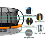 darrahopens Sports & Fitness > Trampolines Everfit 14FT Trampoline Round Trampolines With Basketball Hoop Kids Present Gift Enclosure Safety Net Pad Outdoor Orange