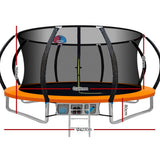 darrahopens Sports & Fitness > Trampolines Everfit 14FT Trampoline Round Trampolines With Basketball Hoop Kids Present Gift Enclosure Safety Net Pad Outdoor Orange