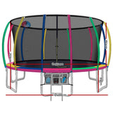 darrahopens Sports & Fitness > Trampolines Everfit 16FT Trampoline Round Trampolines With Basketball Hoop Kids Present Gift Enclosure Safety Net Pad Outdoor Multi-coloured
