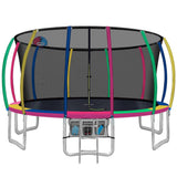 darrahopens Sports & Fitness > Trampolines Everfit 16FT Trampoline Round Trampolines With Basketball Hoop Kids Present Gift Enclosure Safety Net Pad Outdoor Multi-coloured