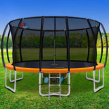 darrahopens Sports & Fitness > Trampolines Everfit 16FT Trampoline Round Trampolines With Basketball Hoop Kids Present Gift Enclosure Safety Net Pad Outdoor Orange