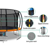 darrahopens Sports & Fitness > Trampolines Everfit 16FT Trampoline Round Trampolines With Basketball Hoop Kids Present Gift Enclosure Safety Net Pad Outdoor Orange