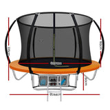 darrahopens Sports & Fitness > Trampolines Everfit 8FT Trampoline Round Trampolines Kids Present Gift Enclosure Safety Net Pad Outdoor Orange