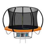 darrahopens Sports & Fitness > Trampolines Everfit 8FT Trampoline Round Trampolines Kids Present Gift Enclosure Safety Net Pad Outdoor Orange