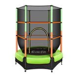 Darrahopens Sports & Fitness > Trampolines Everfit Trampoline 4.5FT Kids Trampolines Cover Safety Net Pad Ladder Gift Green