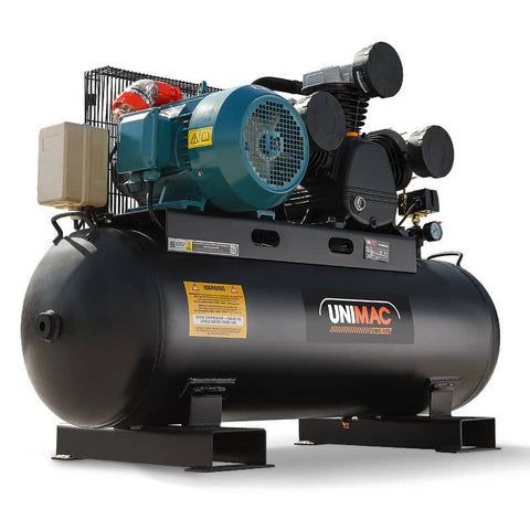 Darrahopens Tools > Air Compressor UNIMAC 150L 7.5kW Electric Air Compressor Tank 115PSI Industrial Air Conditioning 3 Phase