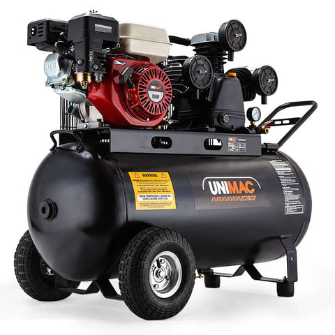 Darrahopens Tools > Air Compressor UNIMAC 8HP Air Compressor 115PSI 120L Petrol Powered Industrial Air Conditioning