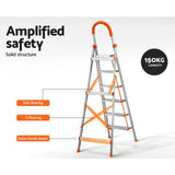 Darrahopens Tools Giantz 6 Step Ladder Multi-Purpose Folding Aluminium Light Weight Non Slip Platform