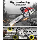 darrahopens Tools > Industrial Tools GIANTZ 52CC Petrol Commercial Chainsaw Chain Saw Bar E-Start Pruning