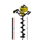 darrahopens Tools > Industrial Tools Giantz 92CC Petrol Post Hole Digger Auger Drill Borer Fence Earth Power 200mm