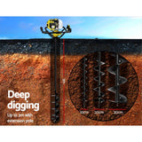 darrahopens Tools > Industrial Tools Giantz Post Hole Digger 92CC Petrol Auger Diggers Drill Borer Fence Earth Power