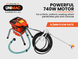 Darrahopens Tools > Industrial Tools Unimac 740W Electric Airless Paint Sprayer Portable High Pressure Station Spray Gun