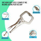darrahopens Tools > Other Tools 10pc Heavy Duty Steel C-Clamps 6" Mig Welding Locking Plier Vice Grip