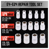 Darrahopens Tools > Other Tools 14Pc E Torx Socket Set Female Start Bit External Hex Torque E4-E24 With Case