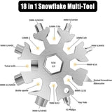 Darrahopens Tools > Other Tools 18 in 1 Multi-tool Snowflake Bottle Opener Stainless Keychain Wrench Screwdriver Silver