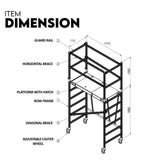 Darrahopens Tools > Other Tools 3.0M Aluminium Scaffold Mobile Tower Single Width Platform Height AU Standard