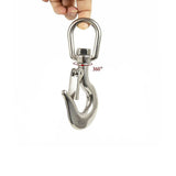 darrahopens Tools > Other Tools 304 Stainless Steel Swivel Lift Clevis Chain Crane Hook with Safety Lock 650kg