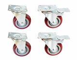 darrahopens Tools > Other Tools 4 x 4" Heavy Duty PU Swivel Castor Wheels With Brake