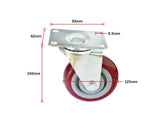 darrahopens Tools > Other Tools 4 X 5" Heavy Duty 400kg Swivel Castor Wheels Trolley Furniture Caster All Brake
