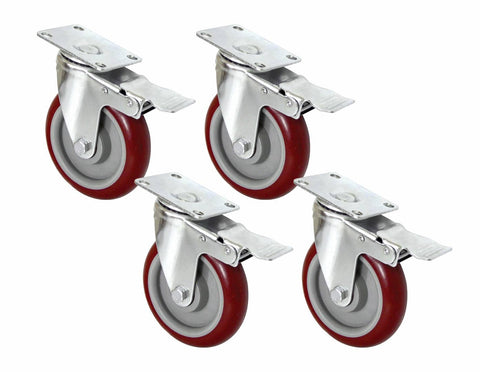 darrahopens Tools > Other Tools 4 X 5" Heavy Duty 400kg Swivel Castor Wheels Trolley Furniture Caster All Brake