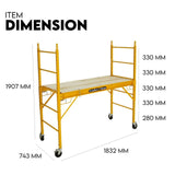 Darrahopens Tools > Other Tools 450kg Mobile Scaffold Ladder Scaffolding Platform Portable Ladder Work Safety