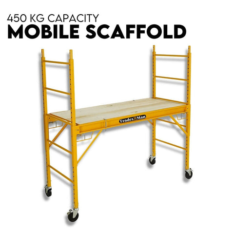 Darrahopens Tools > Other Tools 450kg Mobile Scaffold Ladder Scaffolding Platform Portable Ladder Work Safety