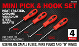 Darrahopens Tools > Other Tools 4Pc Pick Hook Set O Ring Oil Seal Remover Non-Slip Rubber Handle Red Local Stock