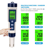 Darrahopens Tools > Other Tools 5-IN-1 Digital Water Quality Tester Waterproof pH TDS EC Temperature Meter Pool